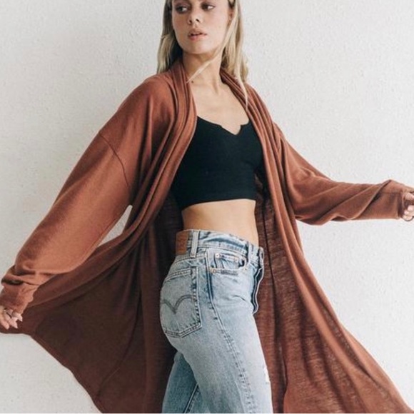 🆕O/S JOAH BROWN ETOILE SALT & PEPPER OVERSIZED CARDIGAN RIBBED BLACK & WHITE - Picture 15 of 16